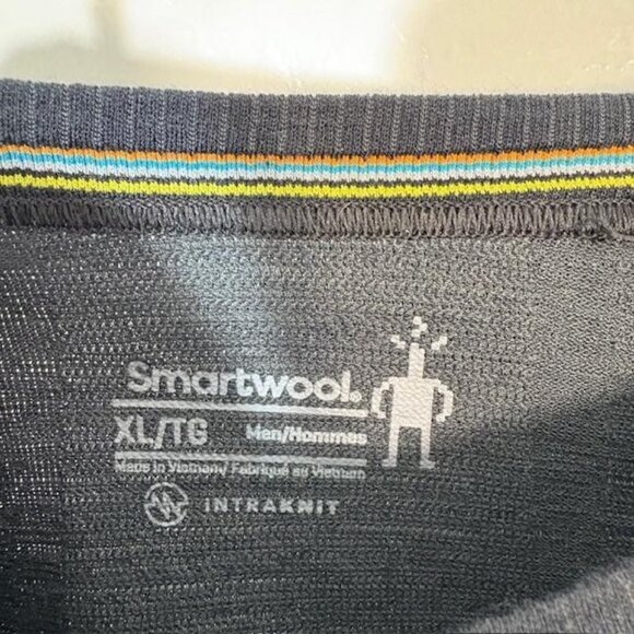Smartwool Shirt Mens XL Black Merino Wool Intraknit Thermal Base Layer Crewneck - Picture 3 of 7